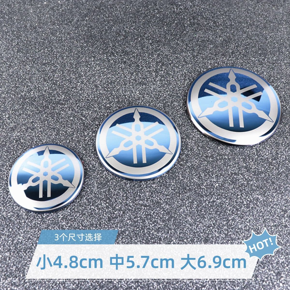 Yamaha Logo Sticker Motorcycle Tank Decal Round Metal Badge High Gloss Mirror Modification Decoration