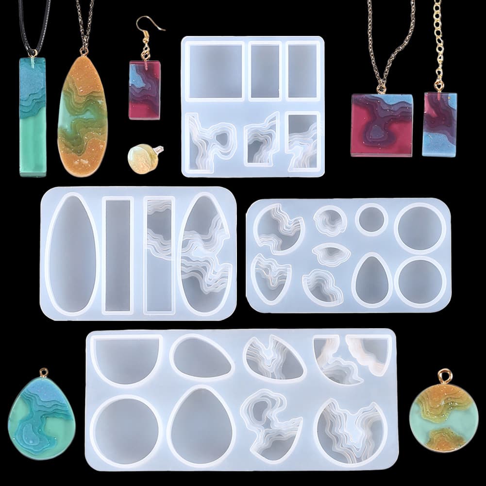 Creative DIY Island Necklace Gem Pendant Resin Silicone Mold Keychain Charm In Stock