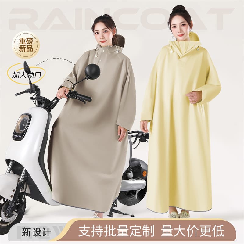 Electric Scooter Raincoat, One-Piece Full Body, Thickened and Extended, Adult Battery Scooter Raincoat with Sleeves, Heavy-Duty for Heavy Rain Protection