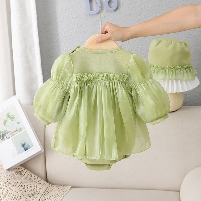 Baby spring clothes newborn baby one-piece spring and autumn baby clothes full moon 100 days one year old princess harem