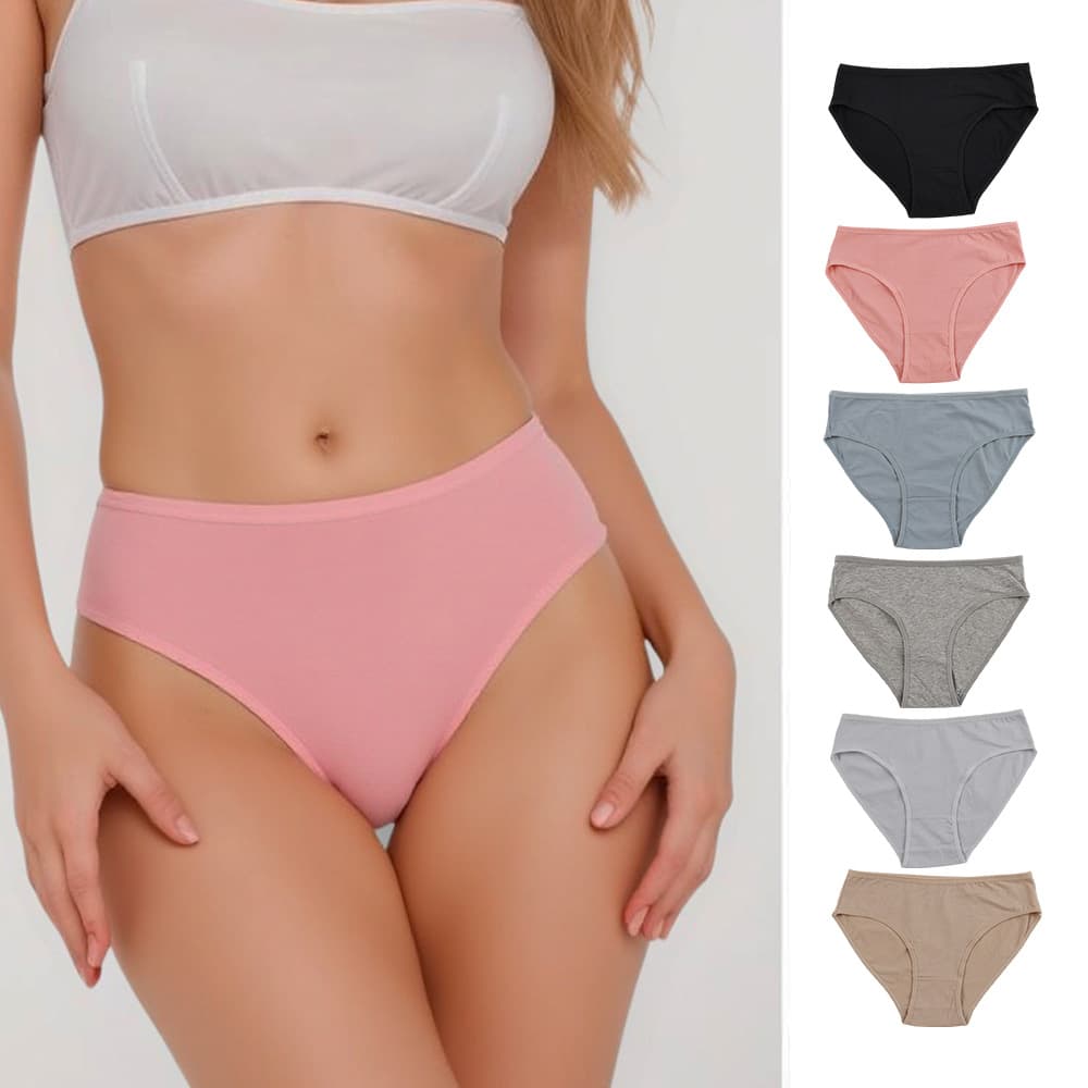 Women's 100% Cotton Panties 40s Combed Cotton Ladies Briefs Triangle Solid Color Cute Plus Size Teen Underwear Cross-border