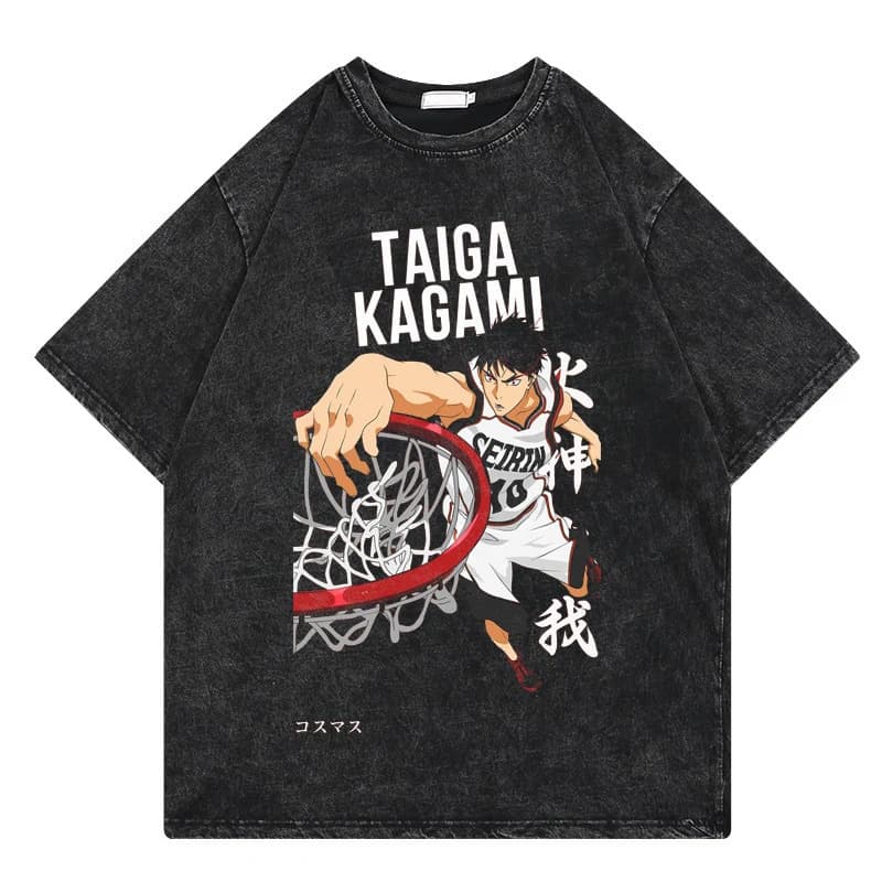 Foreign trade summer animation Slam Dunk master printed T-shirt summer cotton washed retro distressed short-sleeved top