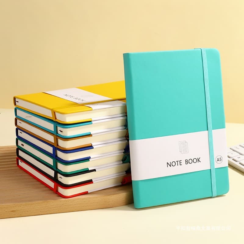 Portable A6 A5 Leather Notebook Elastic Band Student Loose Leaf Memory Book Synthetic Leather Real Skin Touch Feeling