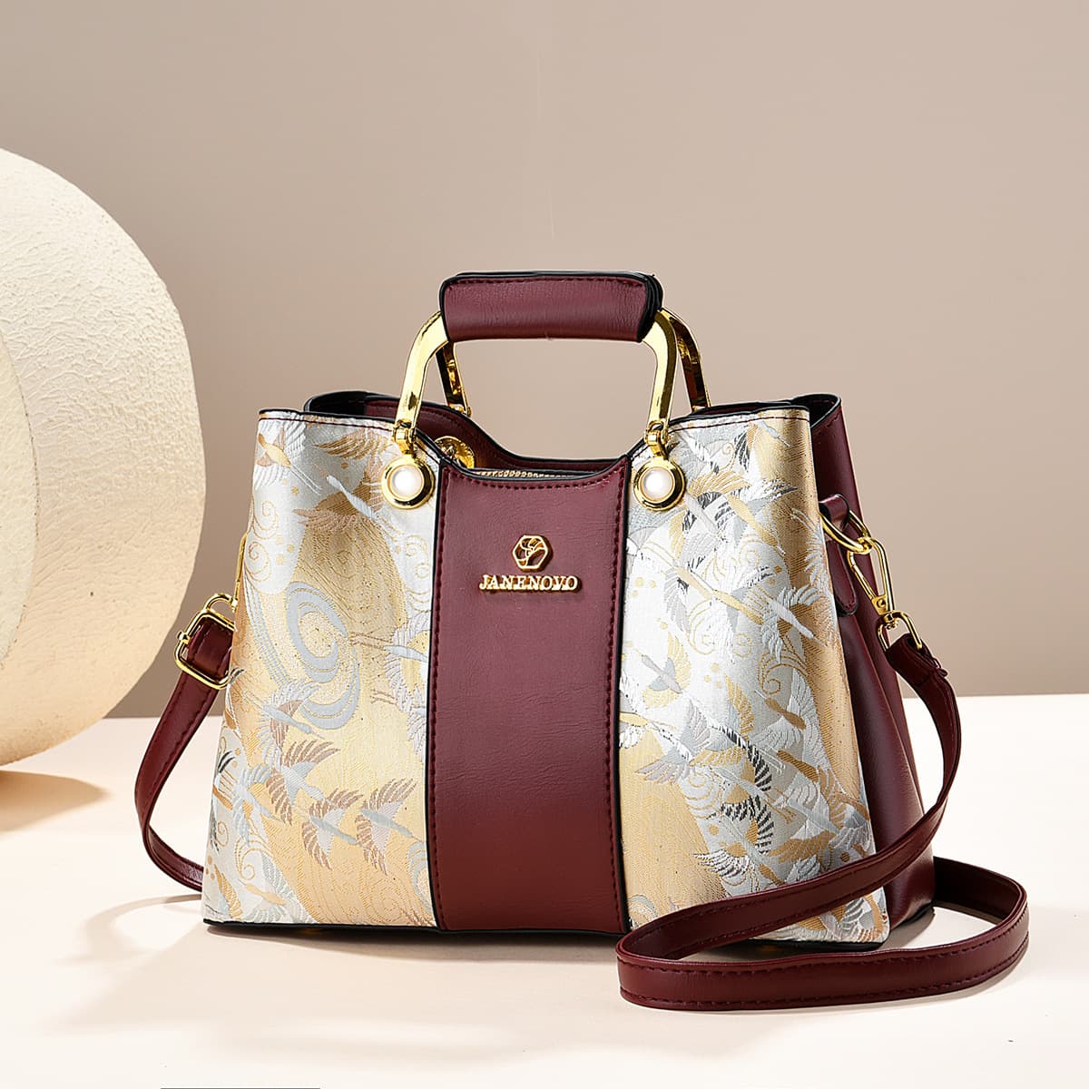 2026 New Elegant Casual Handbag for Middle-Aged Women, Crossbody Shoulder Bag, High-End Mom Bag Gift