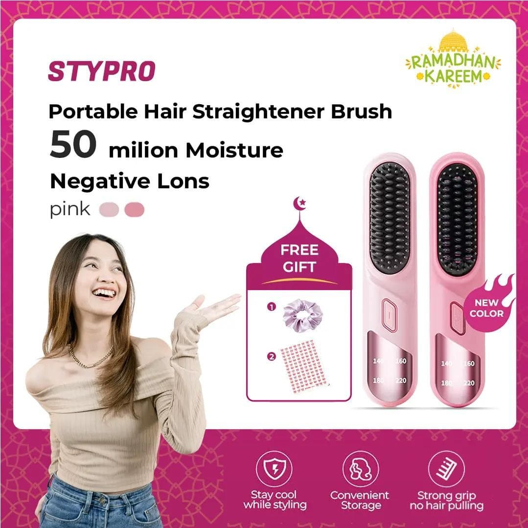 Cross-Border Hot Selling LCD USB Charging Ceramic Heating Comb Straight Hair Styler Wireless Portable Curling and Straightening Hair Brush