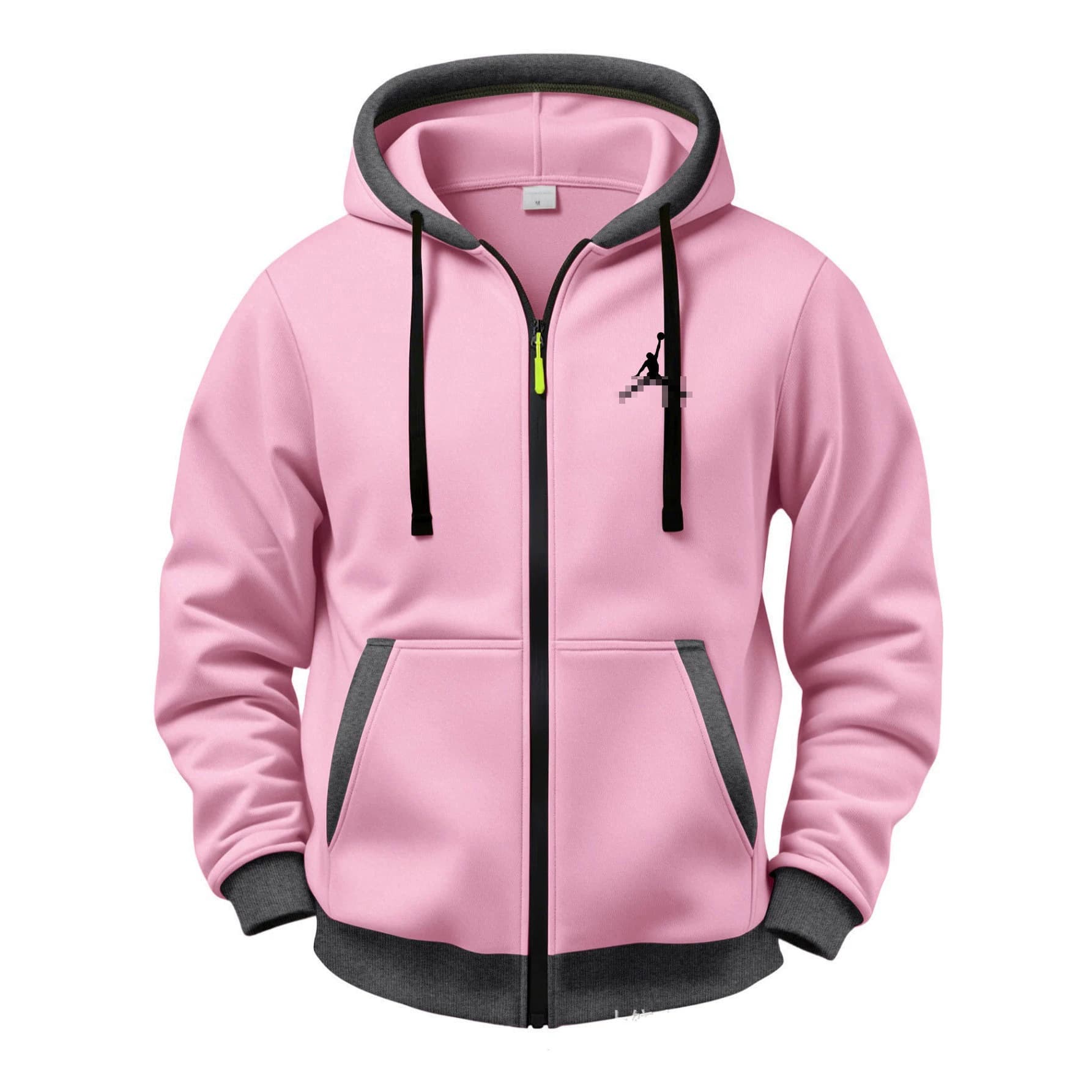 2026 new cross-border hot European code selling men's long-sleeved hoodie men's drawstring zipper casual jacket sportswear
