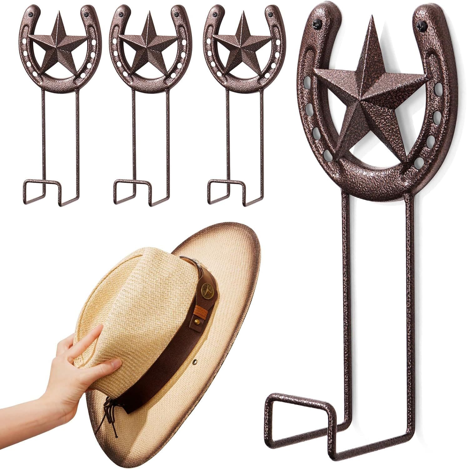 Cowboy Hat Hanger Cowboy Hat Rack Wall Mounted Horseshoe Hook Metal Hat Rack Hat Western Wall Decor