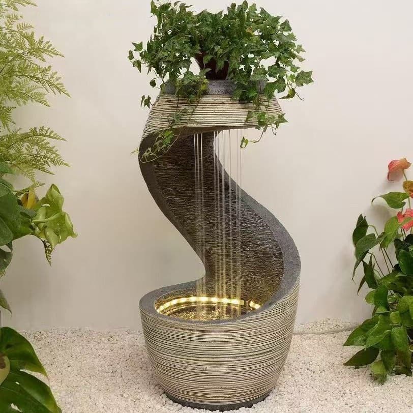 Rockery flowing water fountain floor-standing ornaments villa garden courtyard fish pond hotel water curtain wall screen indoor landscape