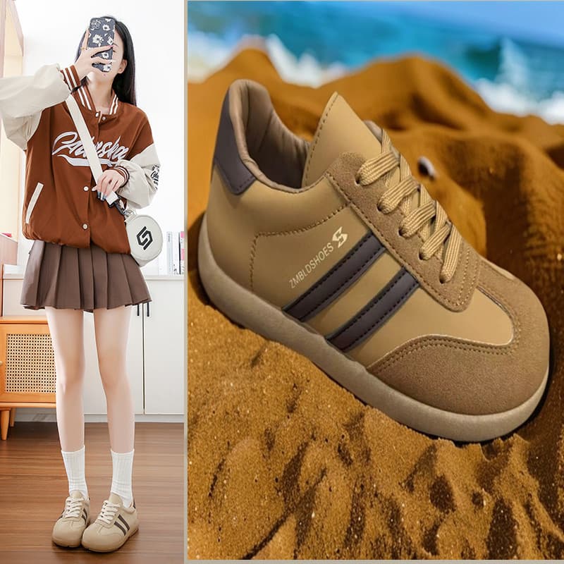 Cross-border new casual shoes 2024 autumn breathable height-increasing board shoes campus trend sneaker stitching German training women's shoes