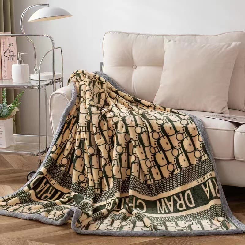 High GSM Double-sided Blanket Cover, Autumn and Winter, Can Be Spread or Covered, Office Rest Blanket, Light Luxury High-end Style