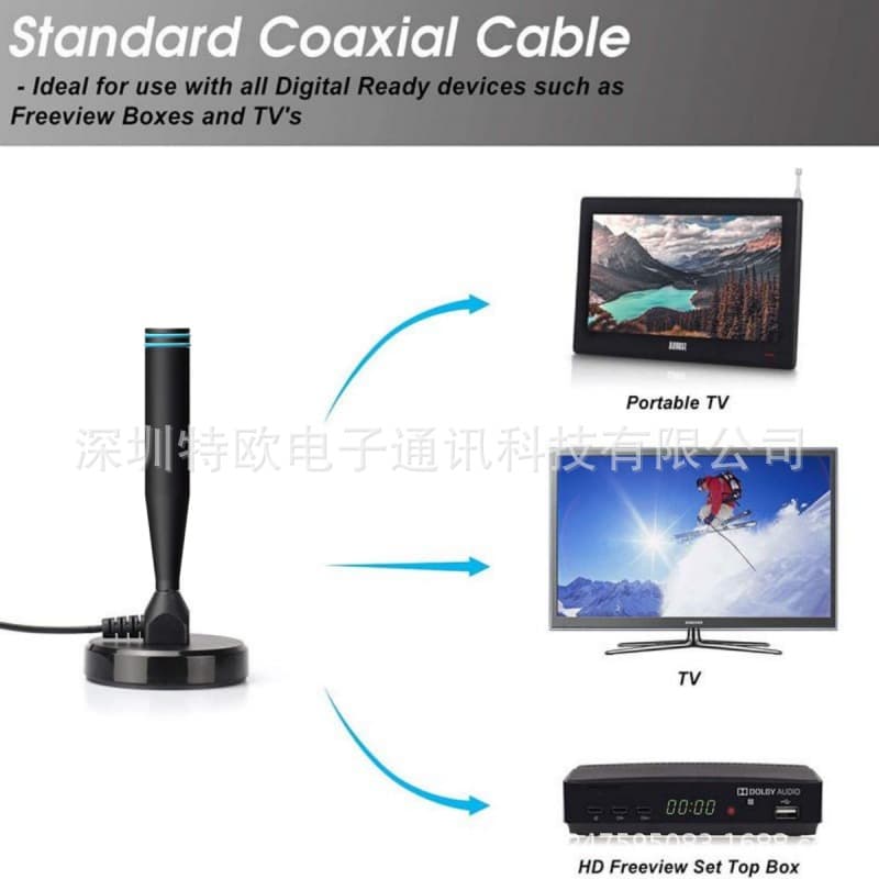 Best-selling Cross-border Terrestrial Digital TV Antenna Indoor Outdoor Suction Cup TV Antenna DTMB Antenna for Home