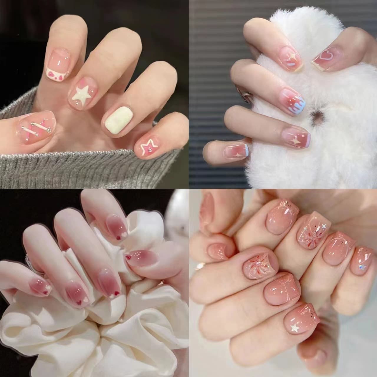 Trendy New Press-On Nails, Pure and Seductive Style, Long and Short Wearable Nail Tips, Reusable and Removable