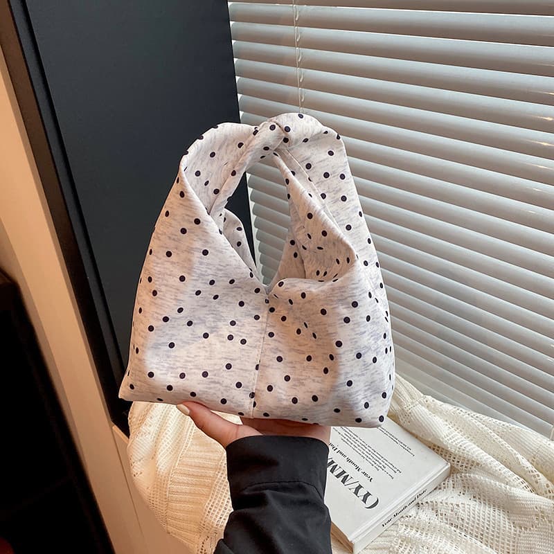 Bags for women, Korean style polka dot handbags, casual texture, niche hand twist design, ladies bags, fashion trendy commuter bags