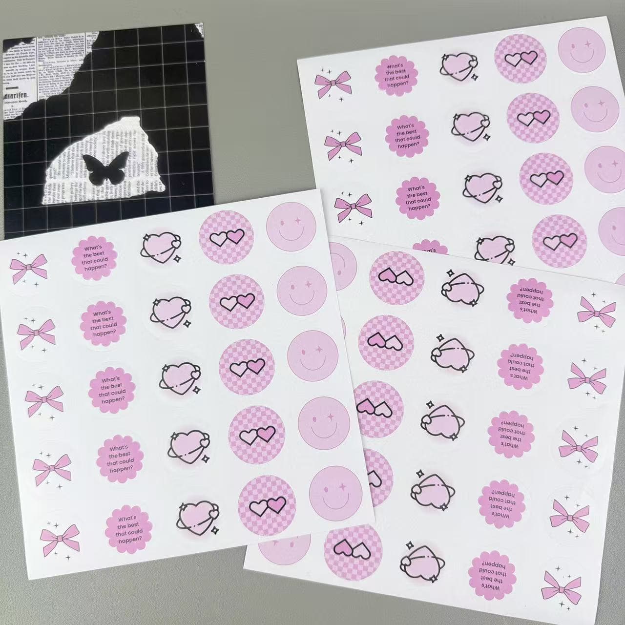 Minimalist Ins-Style Creative Girly Heart Stickers Round Stickers Fresh Literary Sealing Stickers Simple Sealing Decorative Stickers