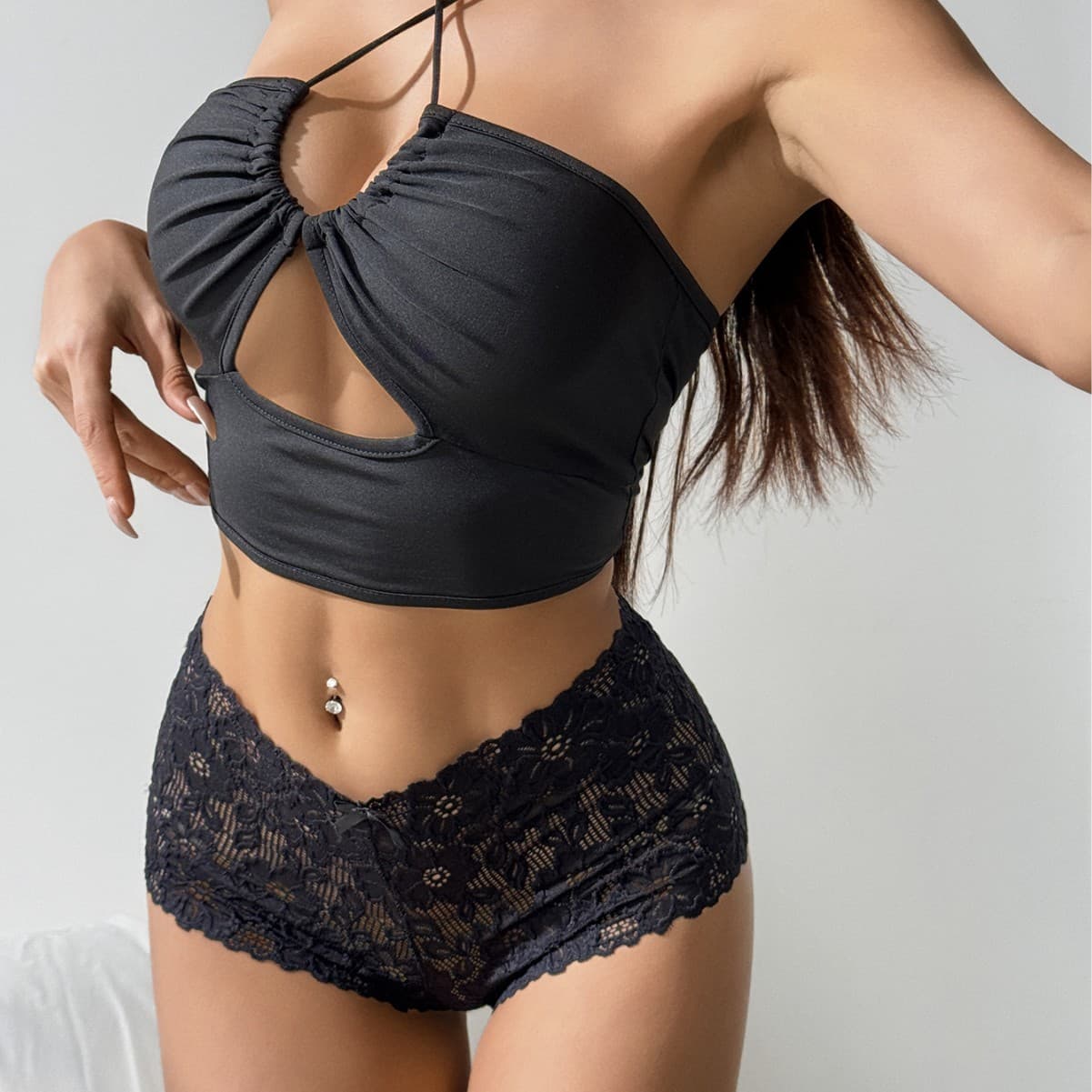 Lace Women's Boxer Shorts Hollow Jacquard Sexy Panties Women Pure Desire Underwear Anti-Exposure Bottoming Panties Women 6838