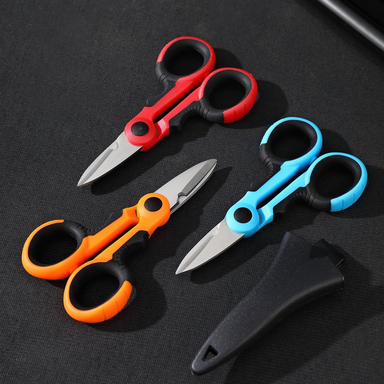 Electrician Scissors Thickened Stainless Steel Strong Wire Stripping Serrated Scissors Portable Household Scissors Industrial Super Value Wholesale