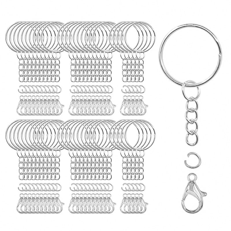 Cross-border hot selling key ring chain open ring crayfish buckle handicrafts DIY key chain key ring accessories