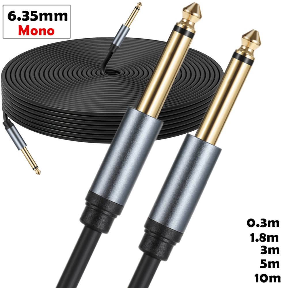 6.35mm Electric Guitar Performance Cable 6.5mm Audio Cable Male to Male for Sound Mixer Power Amplifier Microphone Line