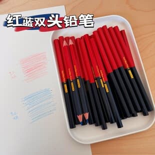 High-Quality Carpenter Pencil Red Blue Hexagonal Rod Pencil Engineering Construction Site Marking Pencil Red Blue Carpenter Pencil