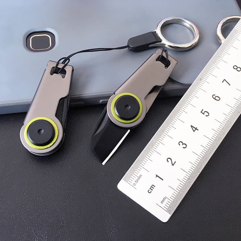 Outdoor knife, multi-functional EDC tool, titanium-plated stainless steel key knife, portable mini knife, folding knife