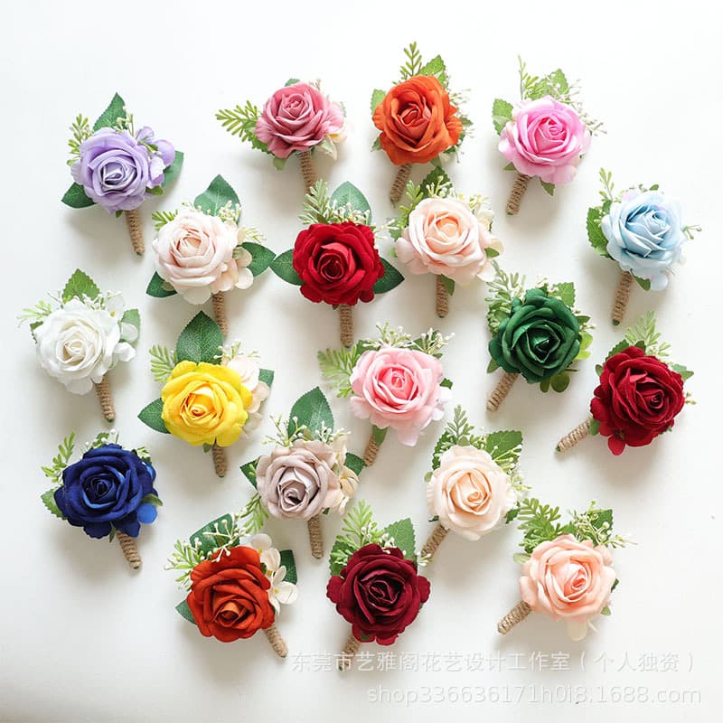 Yiyage 24123 Korean-style Western-style guest banquet celebration wedding corsage simulation flower rose sisters wrist flower