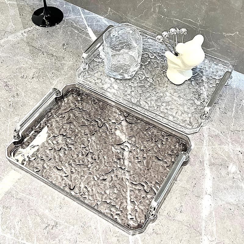 2023 New Style Tea Tray, High-End Cups, Water Cups, Rectangular Luxury Tray for Home Use, Beauty Salon, Living Room, Coffee Table