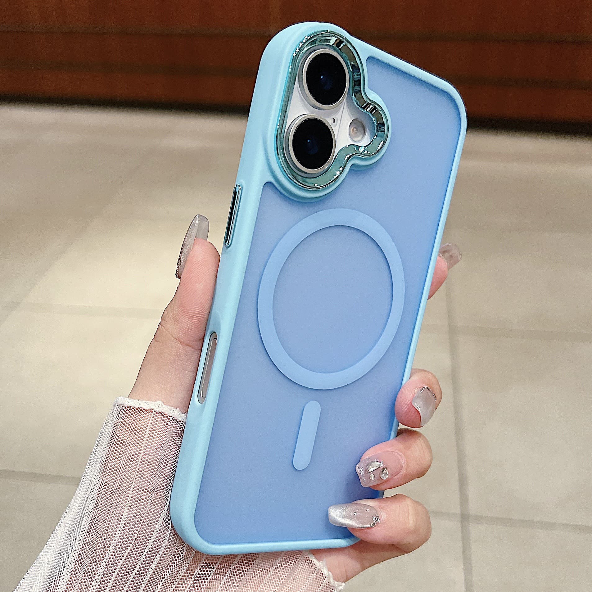 iPhone 17 AIR Gold Shield Skin-Feel Frosted Magnetic Phone Case Compatible with Apple 17 Full Coverage Drop-Proof Protective Cover 15