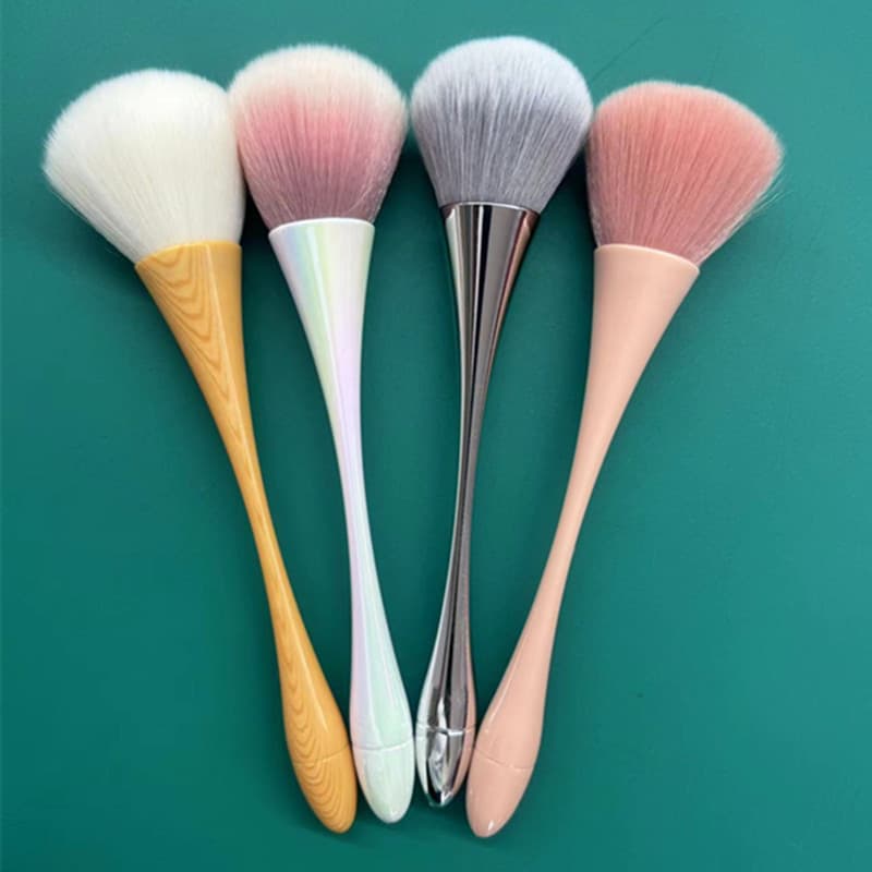 Mermaid Ji Nail Powder Dust Brush Small Waist Makeup Brush Blush Brush Oversized Loose Powder Brush Soft Bristles Does Not Absorb Powder Wood Grain