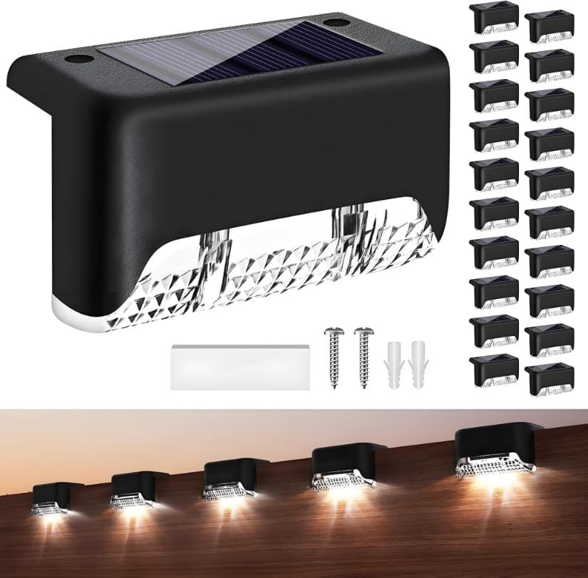 Cross-border Solar Step Light, Solar Outdoor Garden Light, Auto-on at Dark Ambient Light, Waterproof Night Light