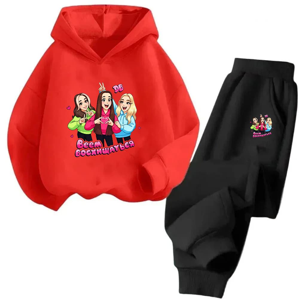 Witch Hunter Kids Boys Girls Anime Hoodie Set Cross-Border New Printed Two-Piece Set