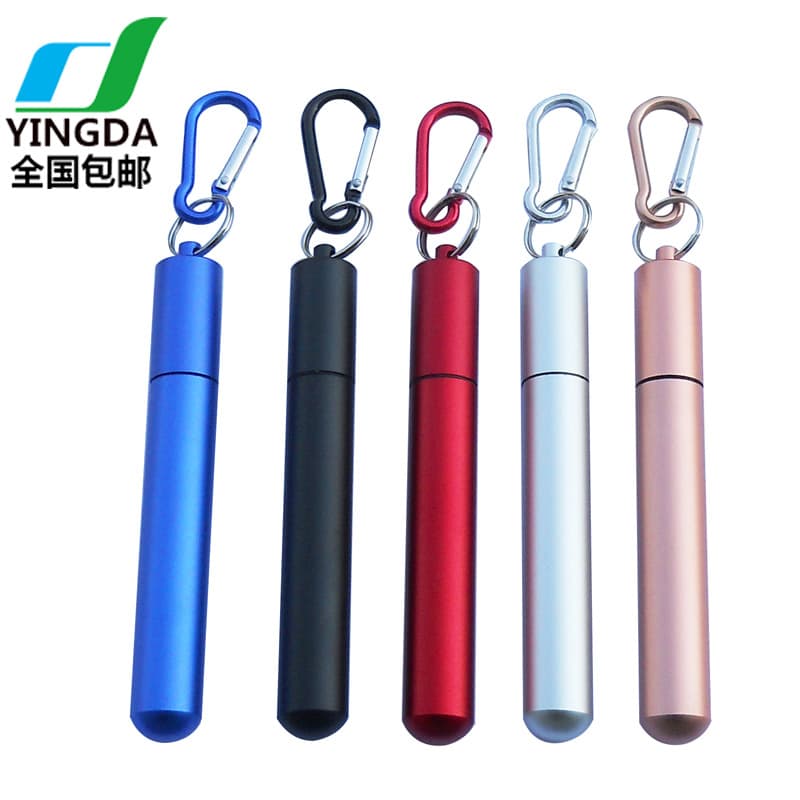 Stainless Steel Straw, Colored Aluminum Alloy Shell, Aluminum Can Storage Container, 17MM Portable Multifunctional Minimalist Storage