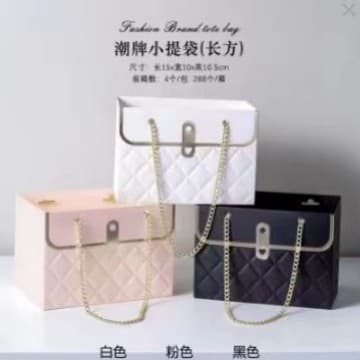 Factory direct sales trendy brand handbag Chinese Valentine's Day flower packaging bag rectangular gift bag creative bouquet small sachet