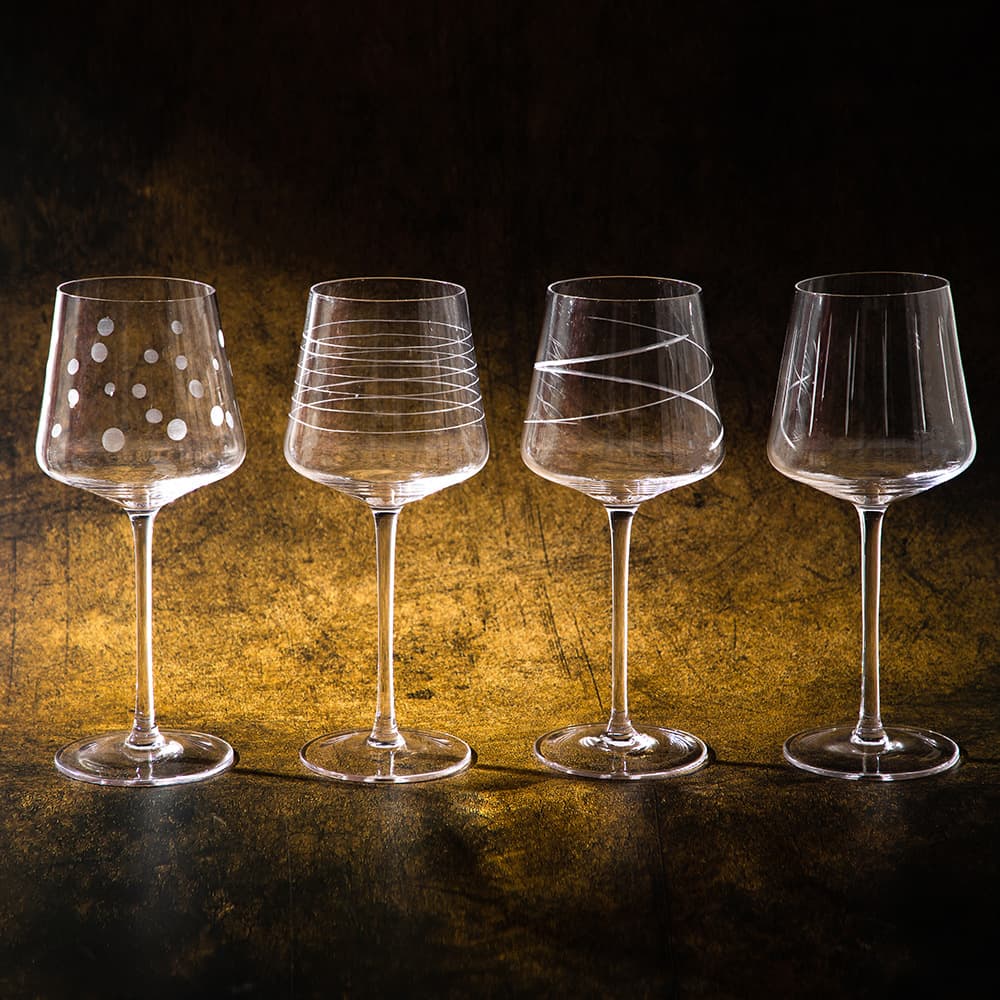 European creative crystal etching handmade glass champagne glass banquet red wine glass cocktail glass burgundy goblet