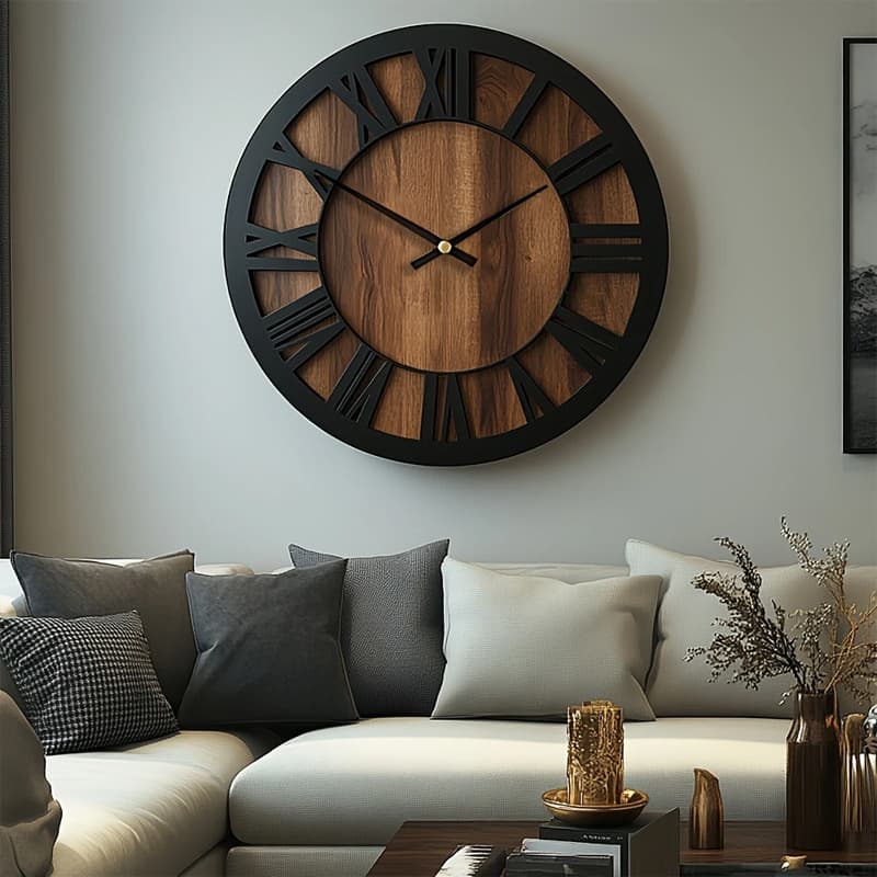 Factory Direct Sales Nordic Style Creative Living Room Clock Simple Creative Decoration Silent Clock Imitation Iron Art Fashion Wall Clock