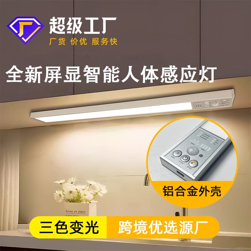 LED Rechargeable Smart Human Body Sensor Lamp with Ultra-Thin Wireless Cabinet Light Strip Kitchen Shoe Clothing Self-Adhesive Magnetic Cabinet Light