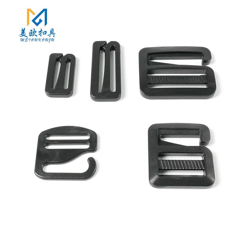 Manufacturer In-stock Plastic Buckle Three-Gear Adjustable Nine-Shaped Hook Buckle Trapezoid Buckle Backpack Crossbody Bag Apparel Bag Hardware