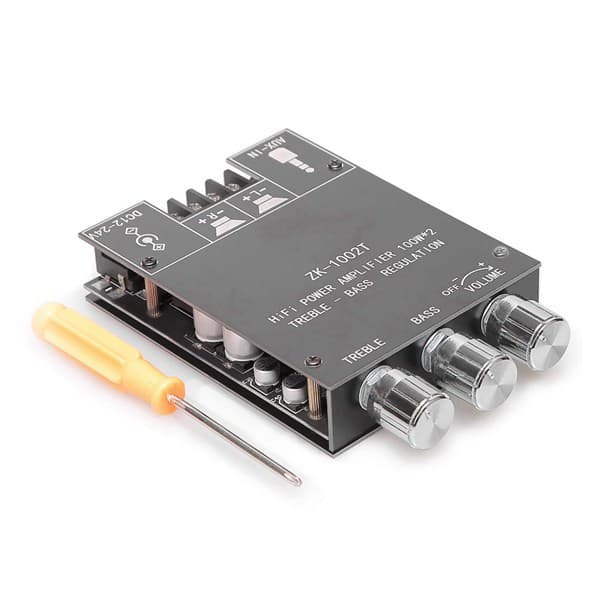 1 Set Color: Black Material: Plastic Zk-1002T Bluetooth-Compatible Hifi 2.0 Channel Amplifier