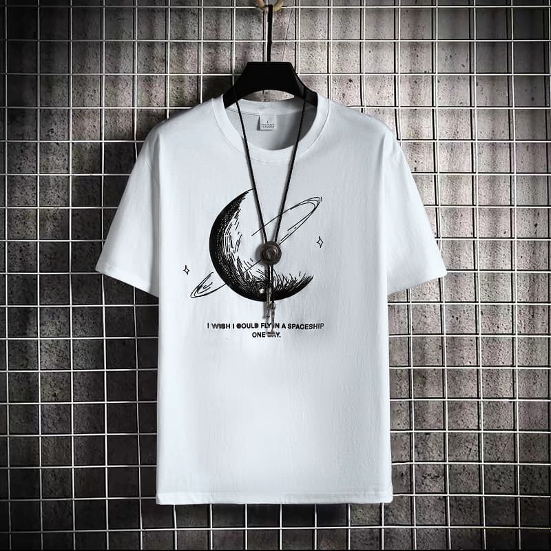 Cross-Border Summer Trendy High-End Men's T-Shirt Short-Sleeve Ice Silk Printed Round Neck Top Fashion Thin Versatile Men's Clothing