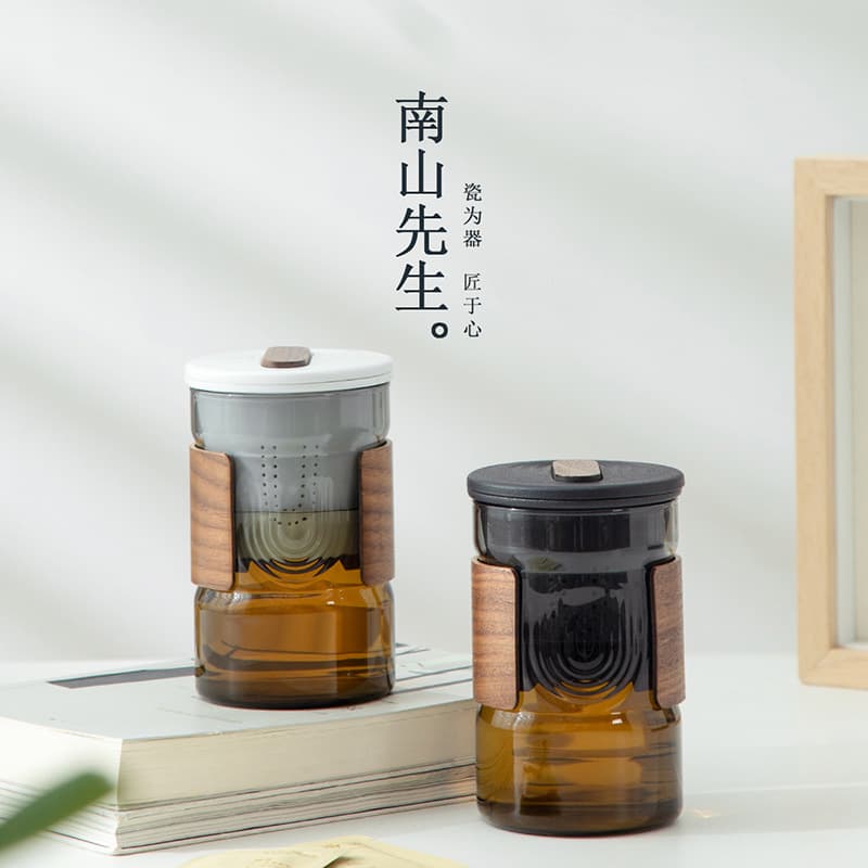 Nanshan Xiansheng Kongmo Glass Tea Cup, Personal Use Office Tea Separation Cup for Men's Water Bottle