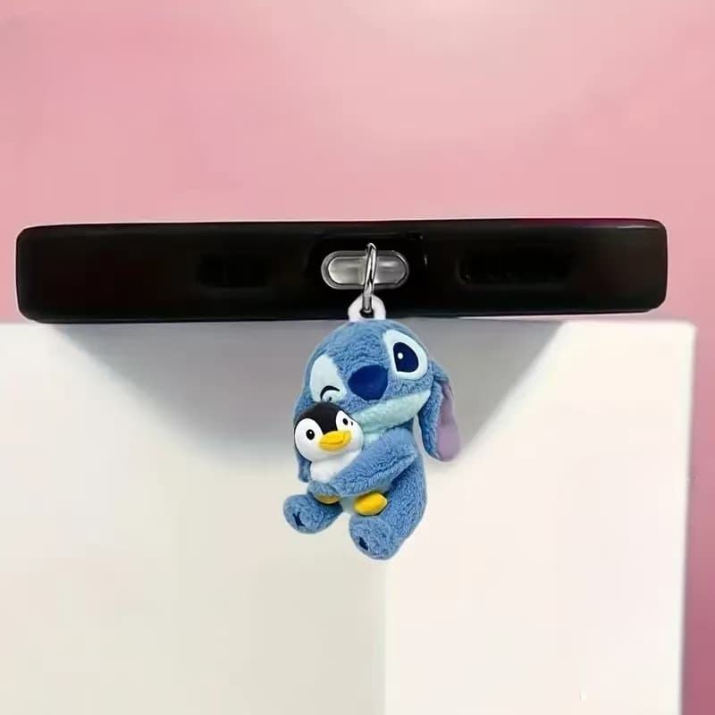 Cross-border Hot Selling Acrylic Phone Dust Plug Cute Stitch Lazy Acrylic Action Charging Port Dust Cover