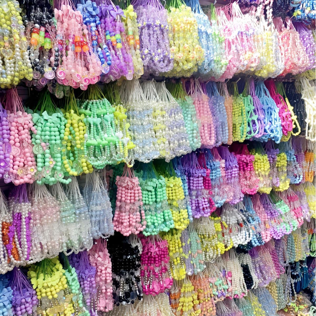 Mobile phone chain ins style cartoon girl beaded jewelry diy accessories mobile phone lanyard love bow mobile phone pendant