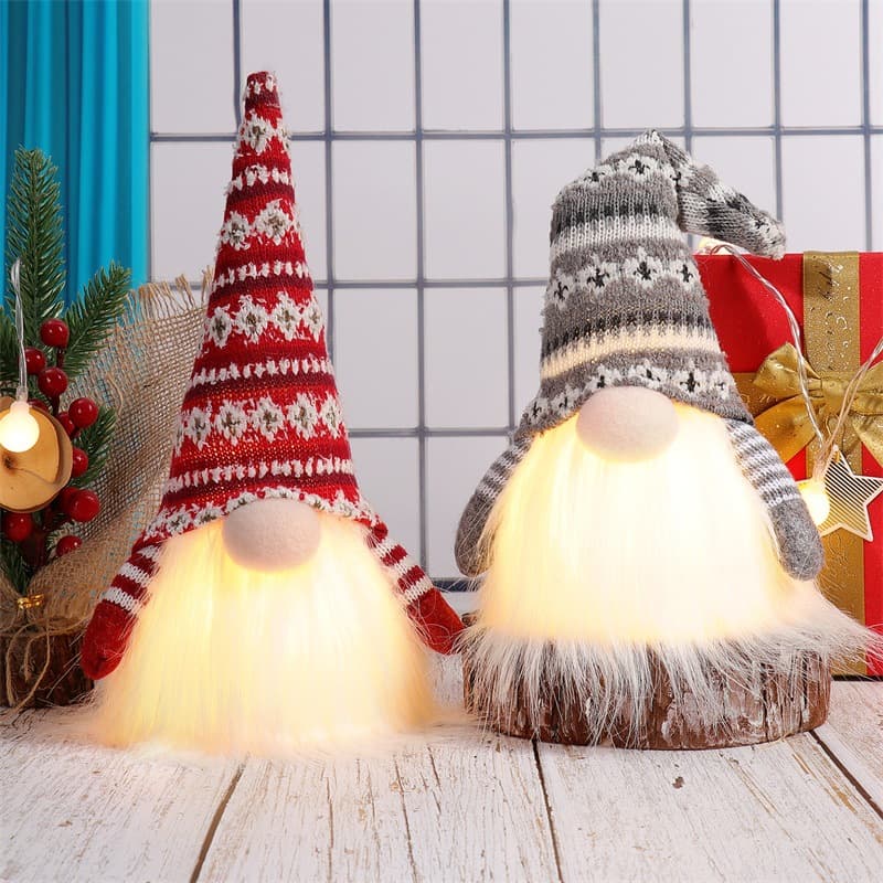 New Christmas Decorations Nordic Glowing Doll Toy Light Faceless Old Man Doll Miniature Table Lamp Ornament