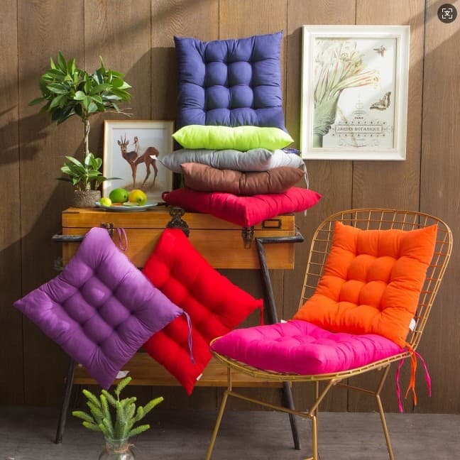 Thickened Autumn Winter Chair Pad Floor Mat Student Office Window Seat Cushion Candy Color Modern Simple Style PP Cotton Filling