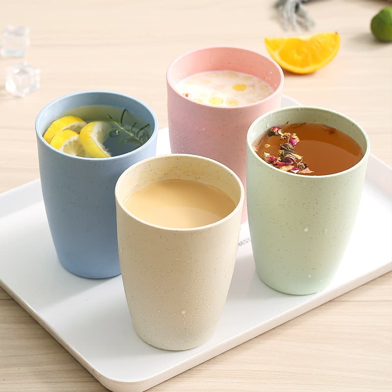 Creative plastic cups made from wheat straw, mouthwash cups, wash cup sets, daily necessities wholesale, gifts, logos.