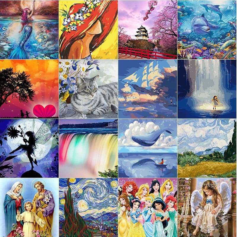 Painting Leather Painting - Embroidery Animal Portraits Landscapes Floral Designs