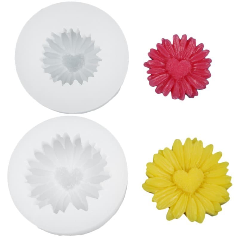 DIY Love Daisy Silicone Mold Chocolate Mousse Baking Mold Aromatherapy Candle Plaster Decoration Silicone Mold