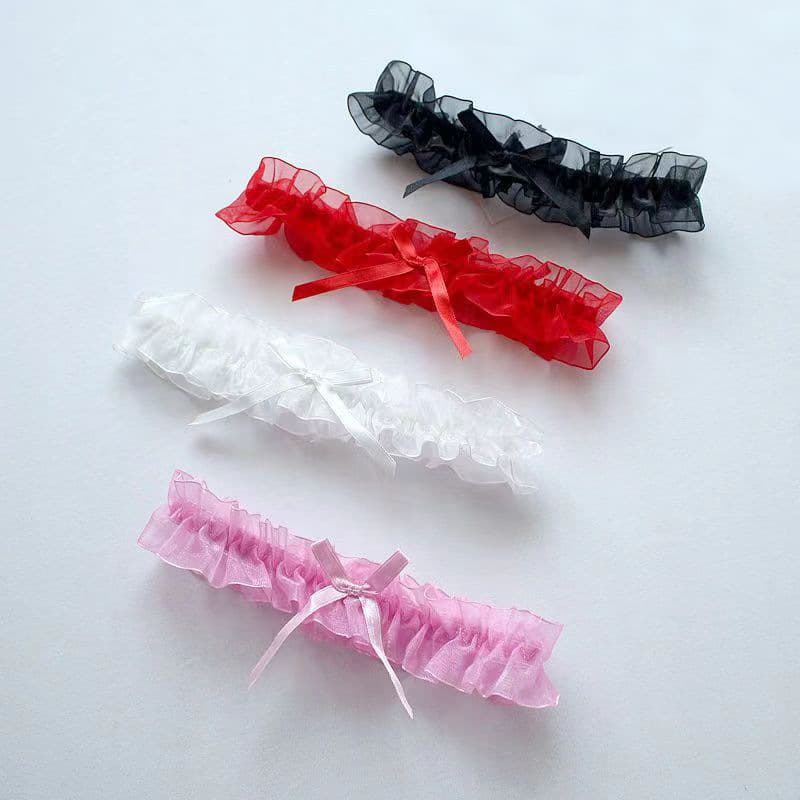 Cross-Border New Product Gauze Ribbon Bow Neck Ring Accessories Princess Thigh Ring New Wedding Ceremony Accessories Neck Ring Leg Sleeve
