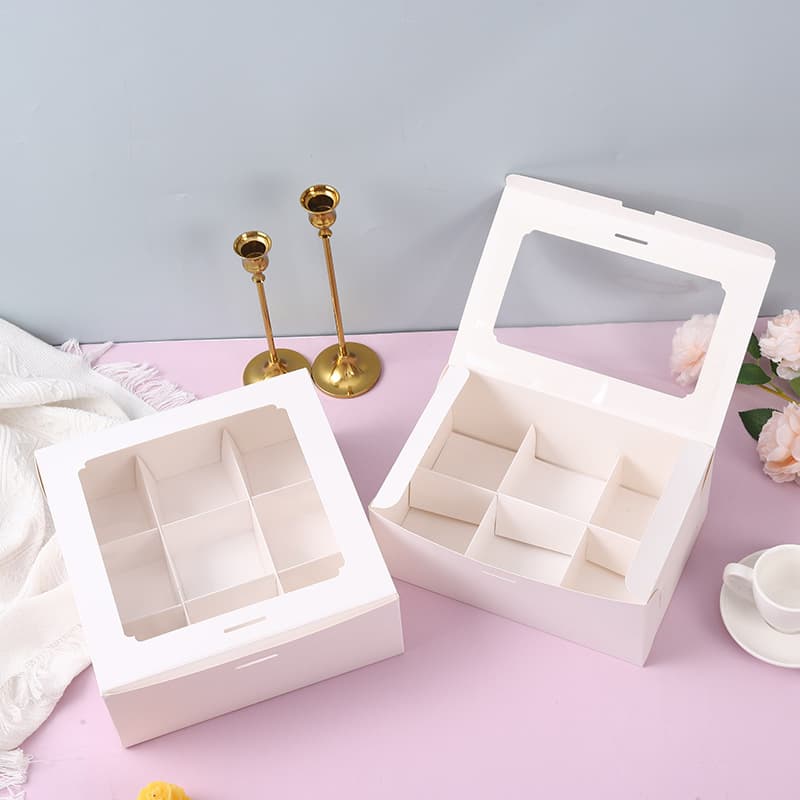 Nine-grid dessert packaging box, meat floss Beckham packaging, mousse cake soufflé pastry box, 6-grid handbag