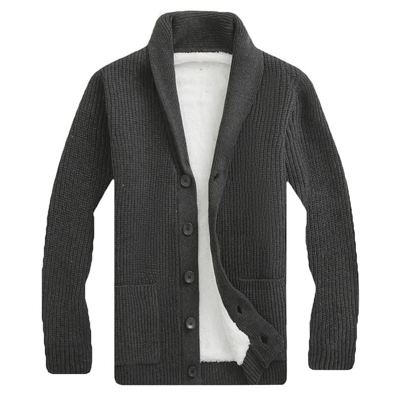 2026 Autumn/Winter New Knit Cardigan Men's Turn-down Collar Fleece Sweater Coat Casual Youth Top Wholesale