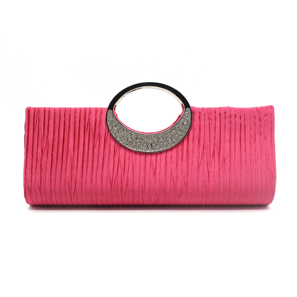 European and American Best-Selling Rhinestone Evening Bag Wristlet Pleated Clutch Chain Bag 021853